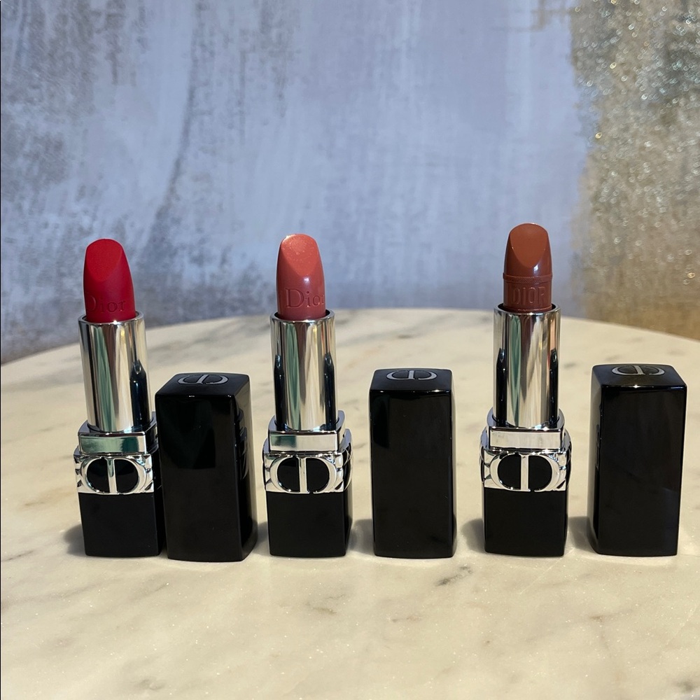 Christian Dior Lipstick set +  Fragrance Collection with Dark Blue  pouch ❤️🎁🥰 - Picture 5 of 6